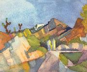 August Macke Felsige Landschaft oil on canvas